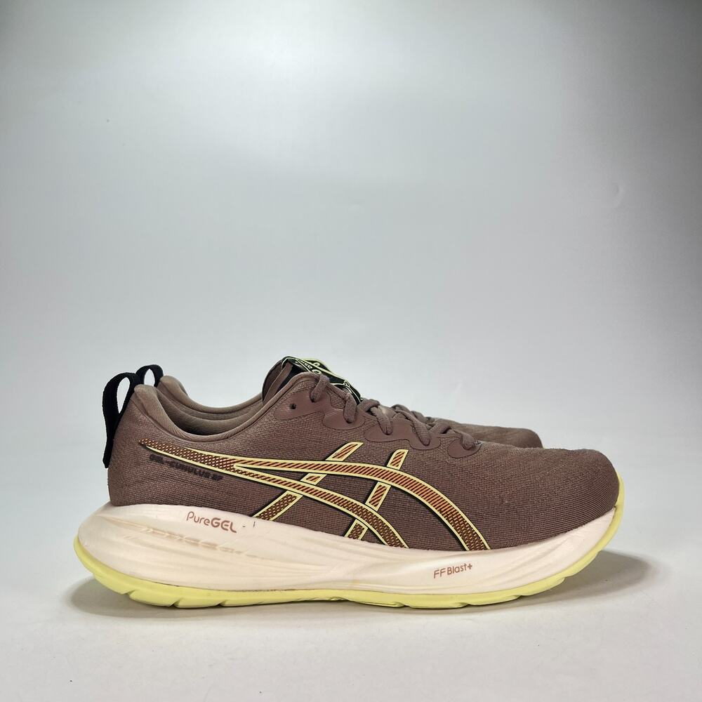 Asics Gel-Cumulus 27 Taupe Yellow Athletic Running Shoes 1011B960 Men's Size 10